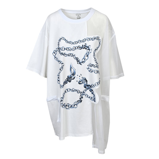 dekonstrukcja t-shirtu .chain.  white